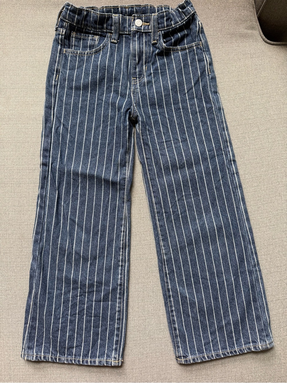 Old Navy Navy Blue Pinstripe Wide-Leg Jeans
